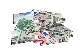 Image showing jigsaw puzzle parts Money