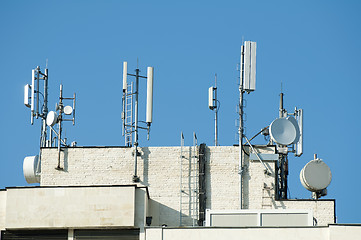 Image showing GSM transmitters on a roof