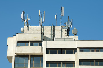 Image showing GSM transmitters on a roof