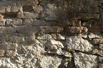 Image showing Old brick and stones wall