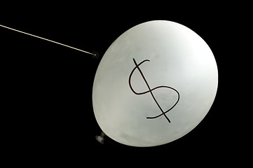 Image showing Balloon and symbol of dollars