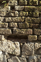 Image showing Old brick and stones wall