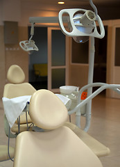 Image showing Dental chair and lamp