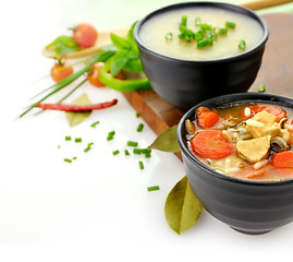 Image showing healthy soup bowls