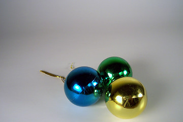 Image showing three xmas globes