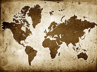 Image showing Grunge Globe Sepia