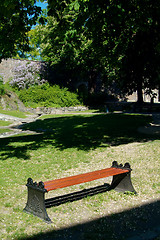 Image showing A bench in a park