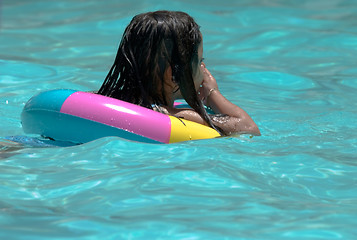 Image showing Little girl in the pool