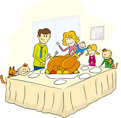 Image showing thanksgiving day family picture