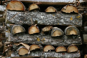 Image showing Stack of firewood