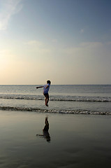 Image showing Playing in the Sea