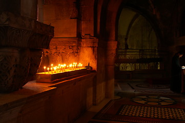 Image showing Candles in a jerusalem church