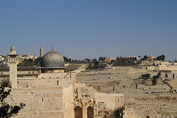 Image showing Al Aqsa mosque and minaret - islam in a holy land 