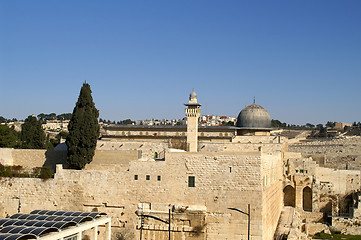 Image showing Al Aqsa mosque and minaret - islam in a holy land 