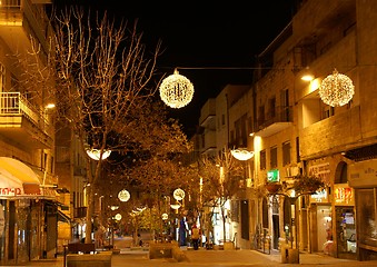 Image showing Jerusalem Ben Iehuda stree at night