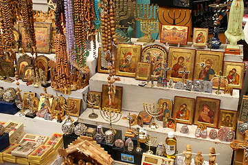 Image showing Christian symbols in the Jerusalem east market