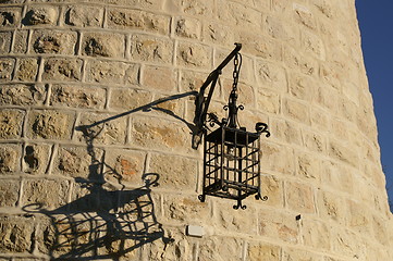 Image showing Jerusalem windmill and a lamp