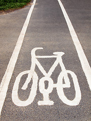 Image showing Bike lane sign