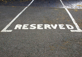 Image showing Reserved parking sign