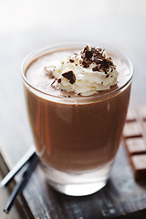 Image showing chocolate mousse or milkshake