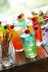 Image showing colorful cocktails