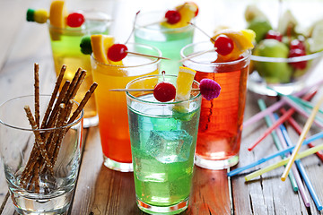 Image showing colorful cocktails