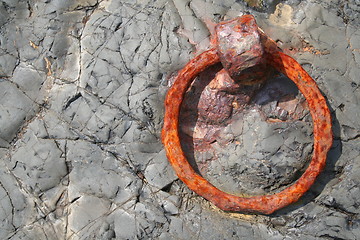 Image showing Rusted steel ring