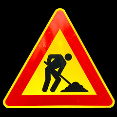 Image showing Road work sign