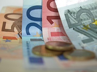 Image showing Euro note and coin