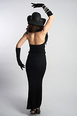 Image showing Rear view of pretty woman