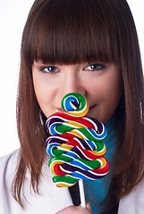 Image showing Pretty girl with candy