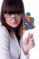 Image showing Pretty girl with candy