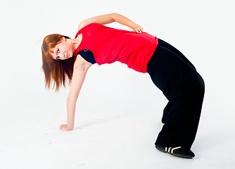 Image showing Dancing red girl