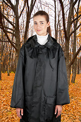 Image showing woman in rain coat