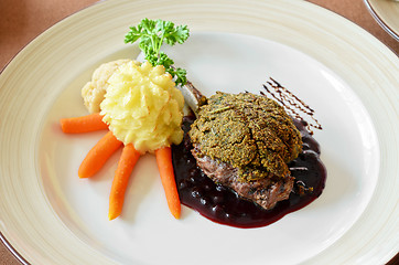 Image showing venison with whortleberry sause