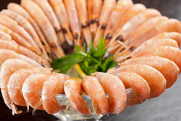 Image showing shrimps with lemon