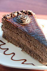 Image showing piece of chocolate cake