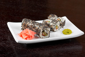 Image showing Sushi with sesame