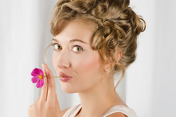 Image showing beauty woman closeup portrait