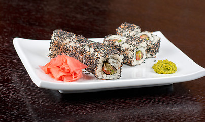 Image showing Sushi with sesame