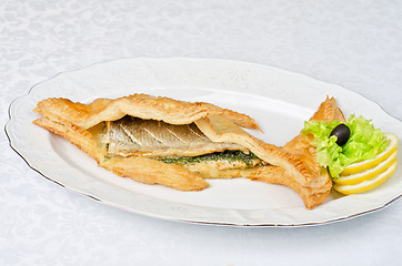 Image showing tasty dish of trout fish