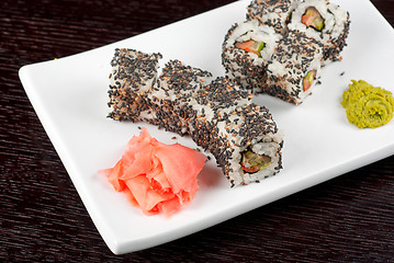 Image showing Sushi with sesame