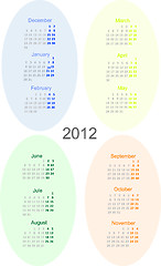 Image showing 2012 year calendar