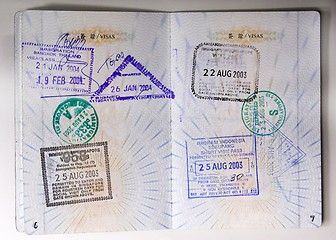 Image showing Passport Stamps