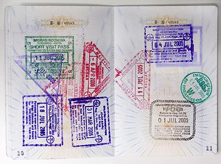 Image showing Passport Stamps