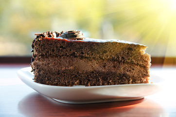 Image showing piece of chocolate cake