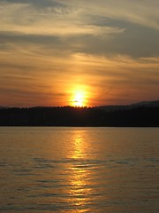 Image showing Sunset by the sea