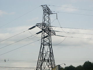 Image showing High-voltage wires