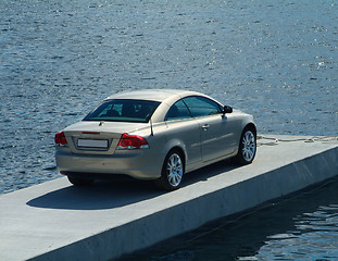 Image showing Car parked on a pier