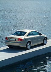 Image showing Car parked on a floating pier